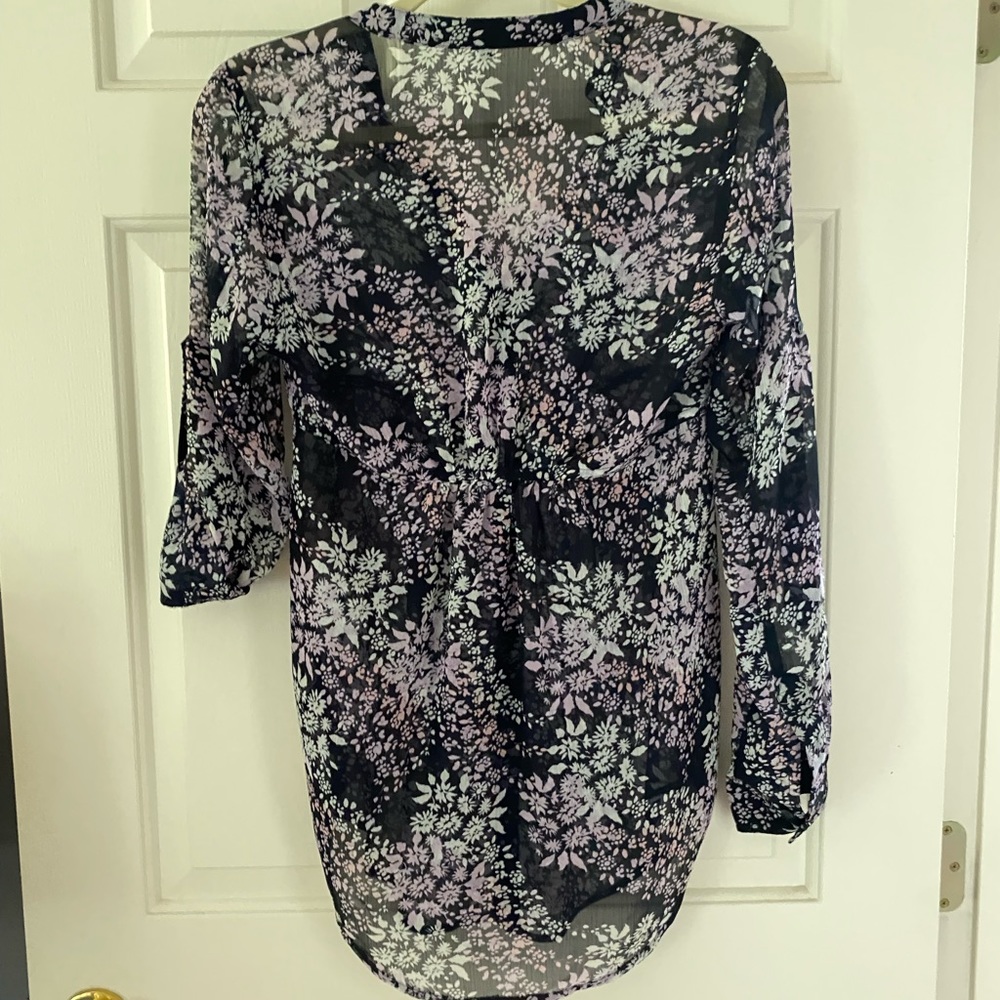 Express Button Down Shirt/Blouse, Multi Colored P… - image 2